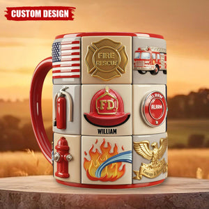 Firefighter Coffee Accent Mug - Personalized Gifts For Firefighter Coffee Mug