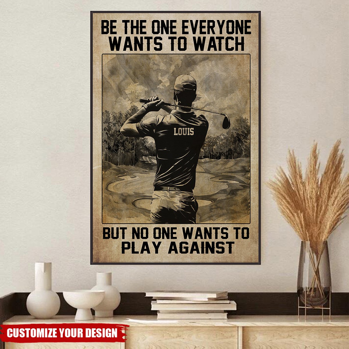 Personalized Golf Player Poster - Gift For Golf Lovers