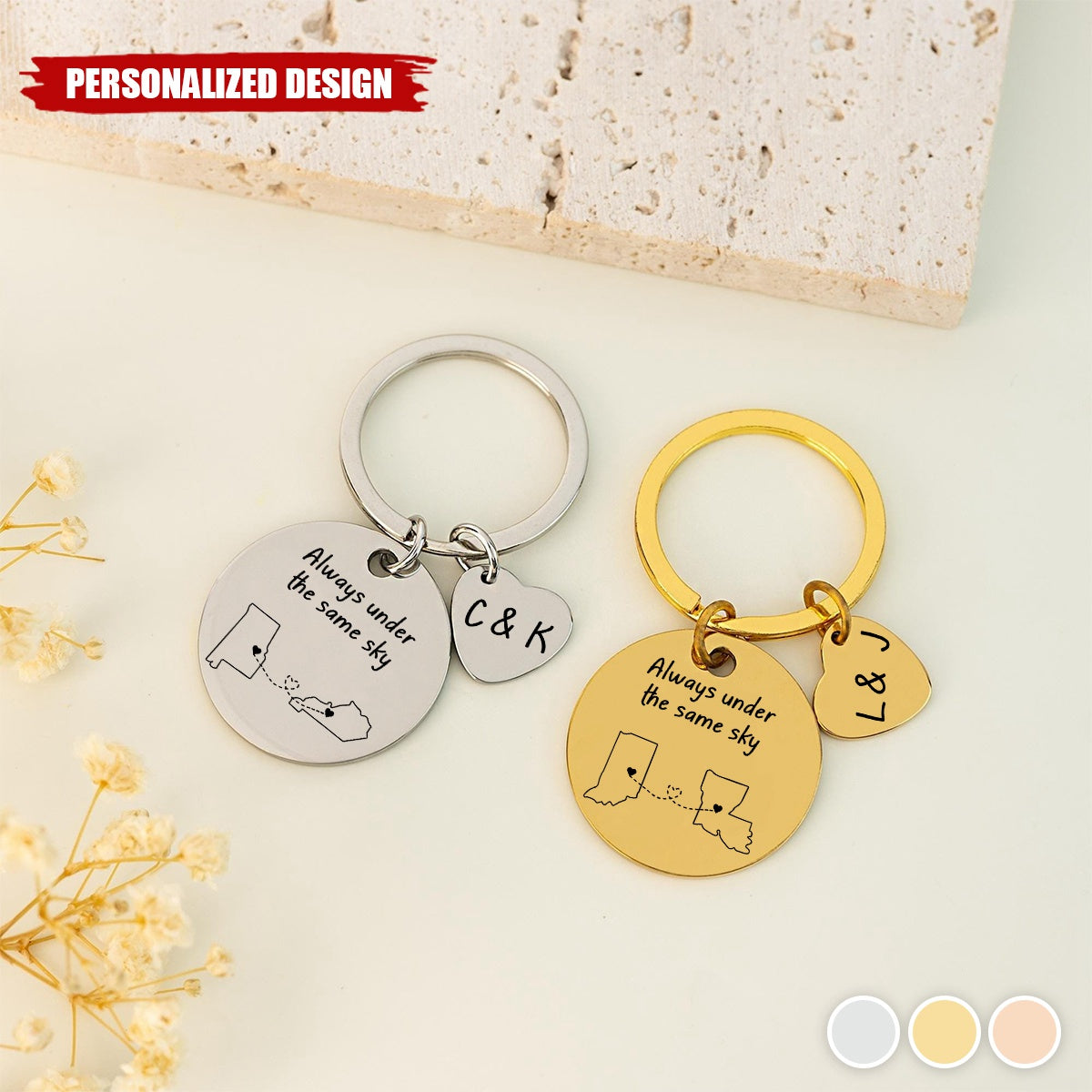 Long Distance Relationship-Personalized Keychain-Gift for Family, Friends