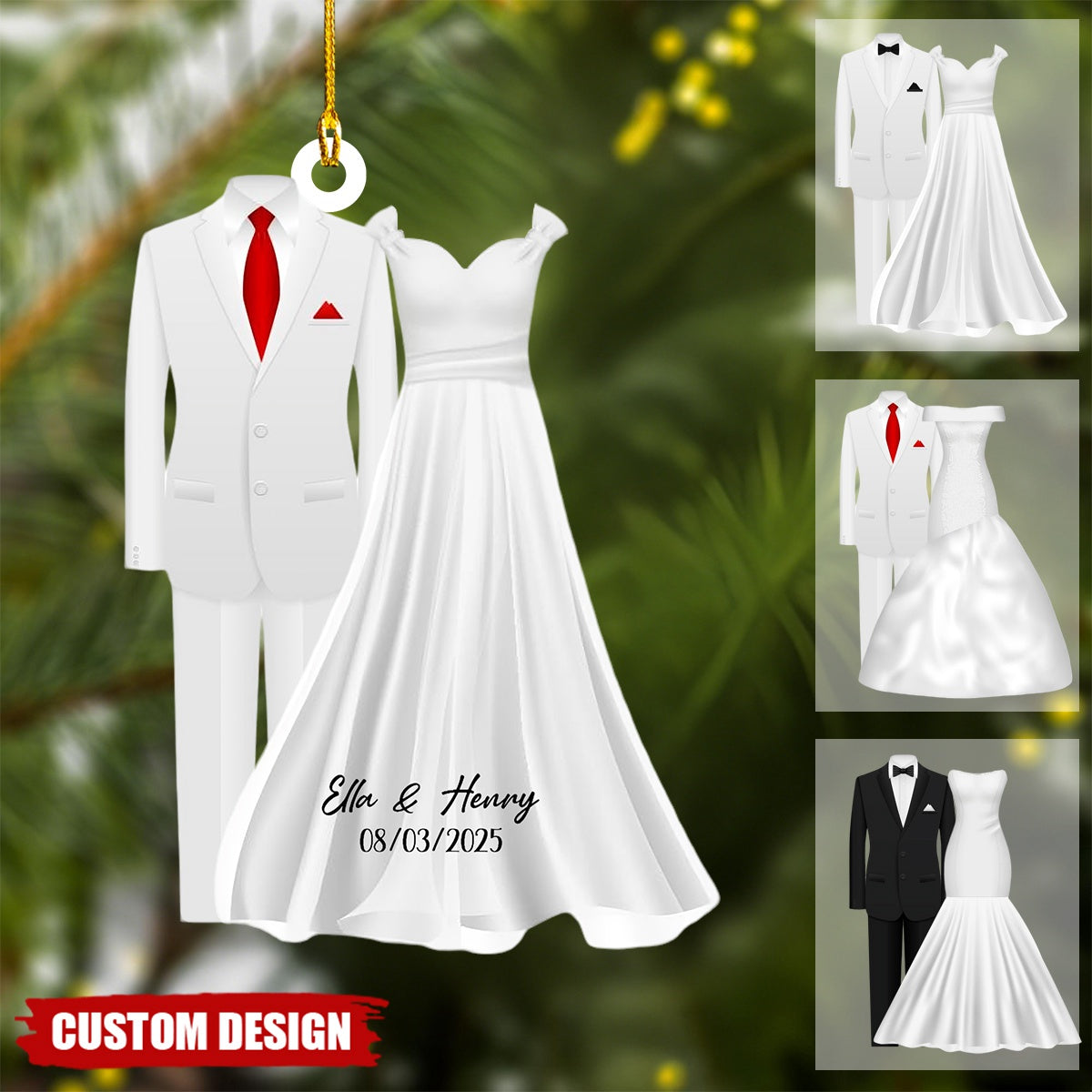 Personalized Get Married Couple Ornament, Anniversary Wedding Gift, Custom Name Ornament, First Christmas Married Ornament, Mr Mrs Ornament