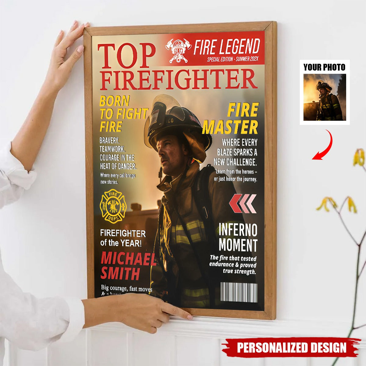 Personalized Firefighter Magazine Poster-Fireman Retirement Gift