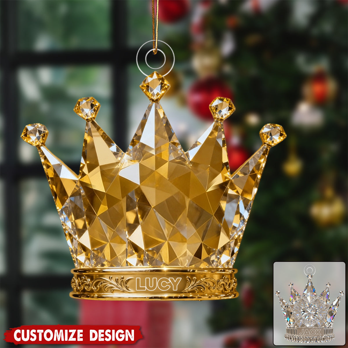 Personalized Crystal Crown Ornament
