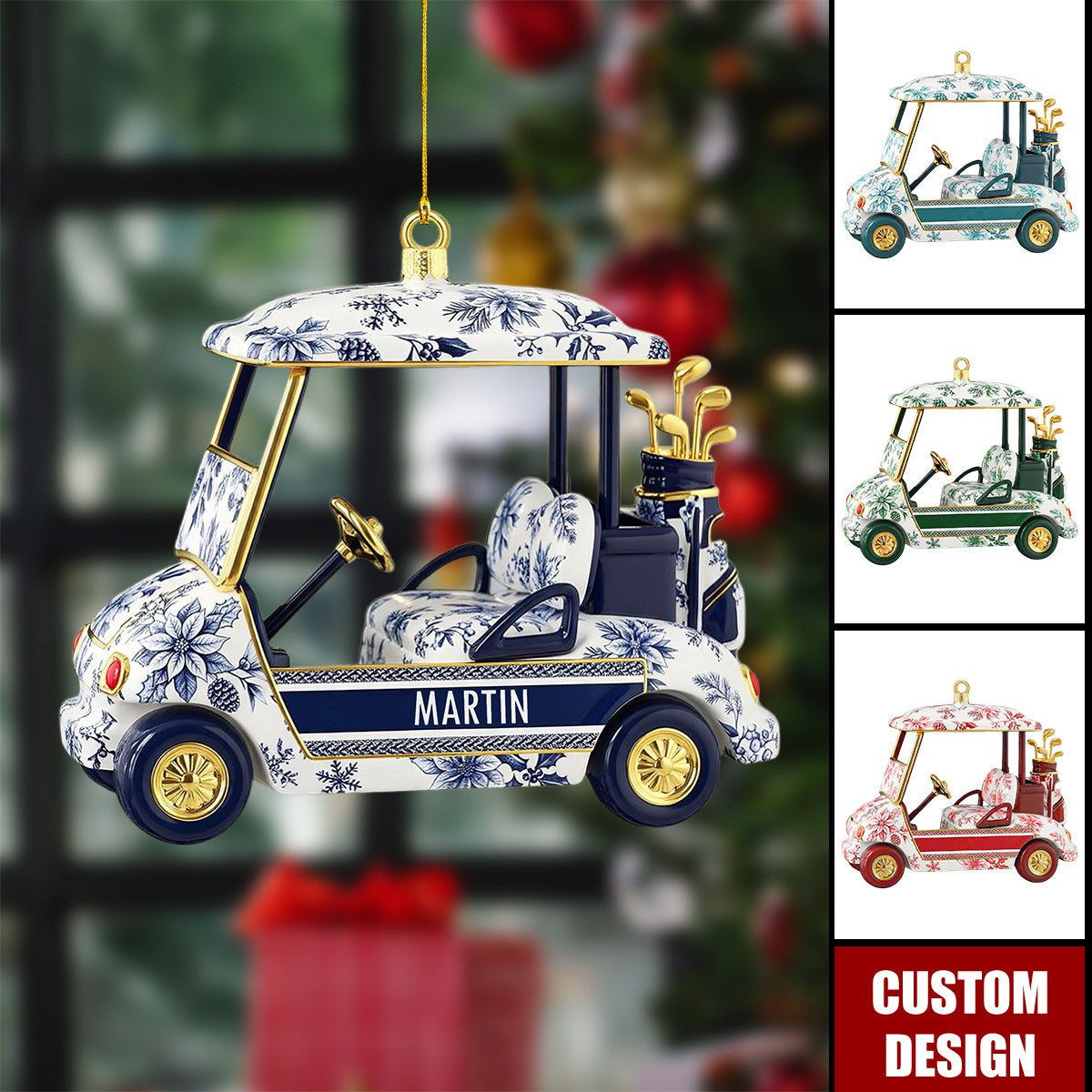 Personalized Car Christmas Ornament - Gifts For Golf Lovers