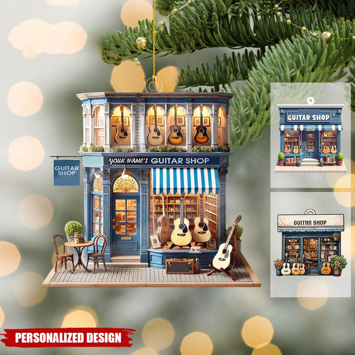 Personalized Guitar Shop Christmas Ornament-Gift For Guitar Lover-2024 New Release