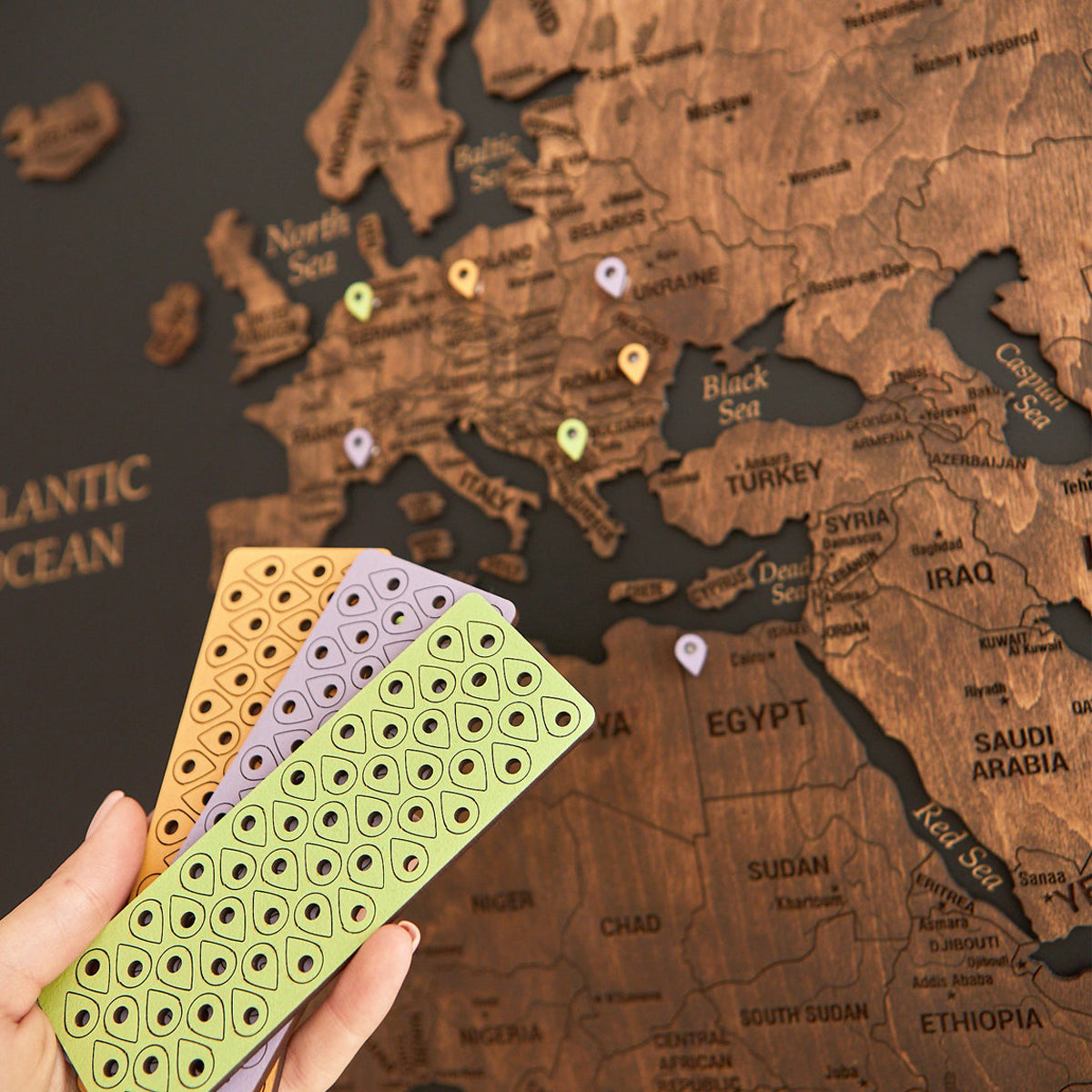 World Map Wall Art Push Pin Map