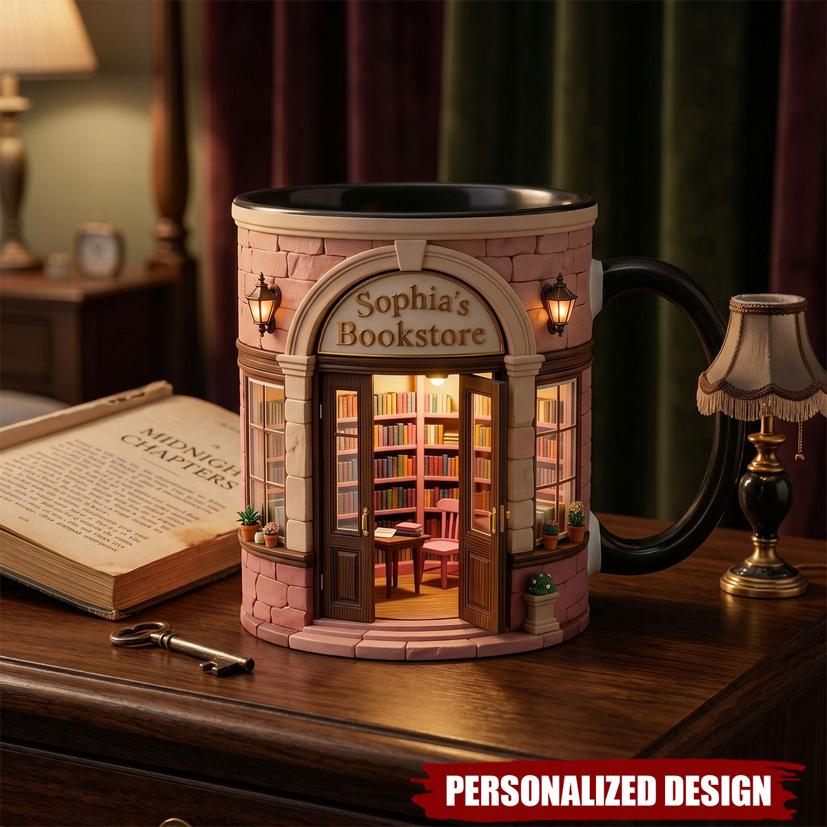 Personalized Bookstore Accent Mug-Bookish Gifts For Reader