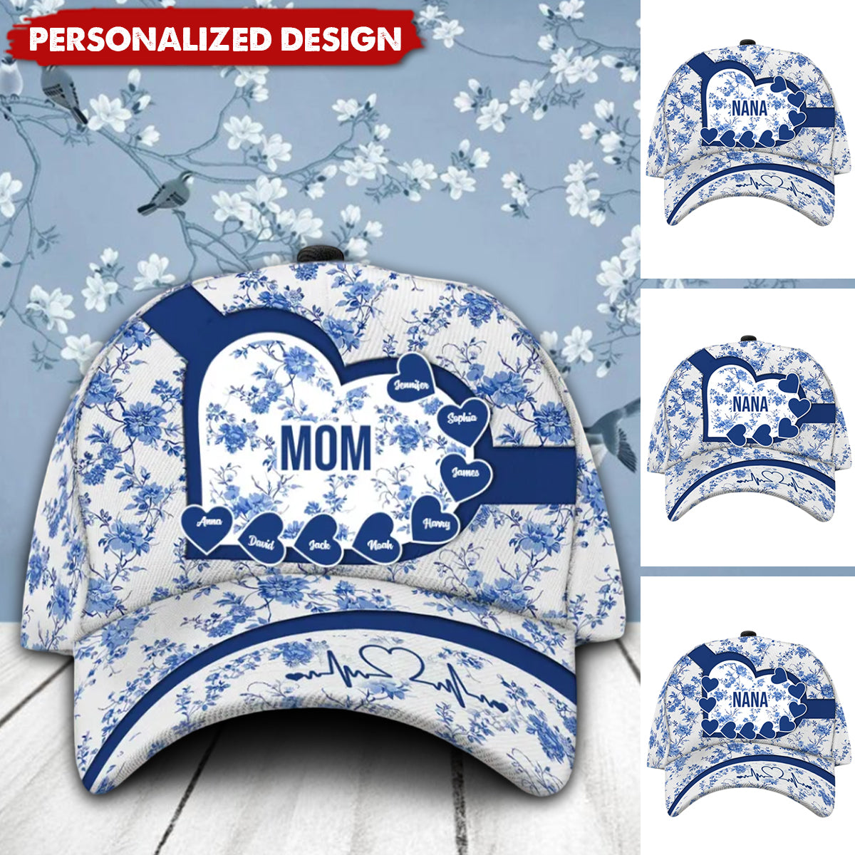 Grandma Floral Version - Personalized Classic Cap