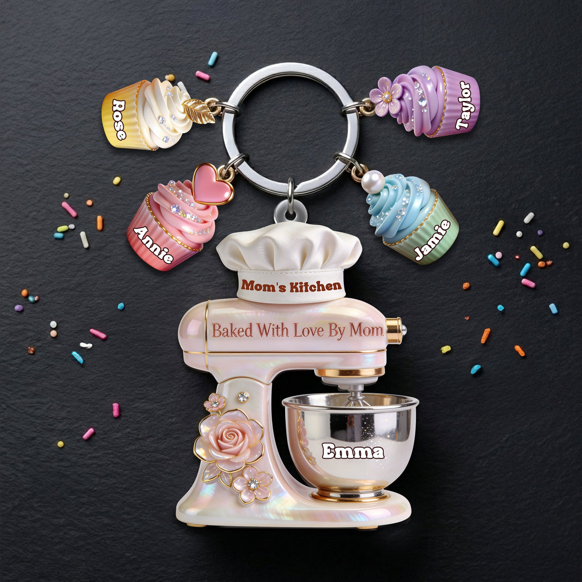 Baking Mom Acrylic Tag Keychain - Personalized Gifts For Mother