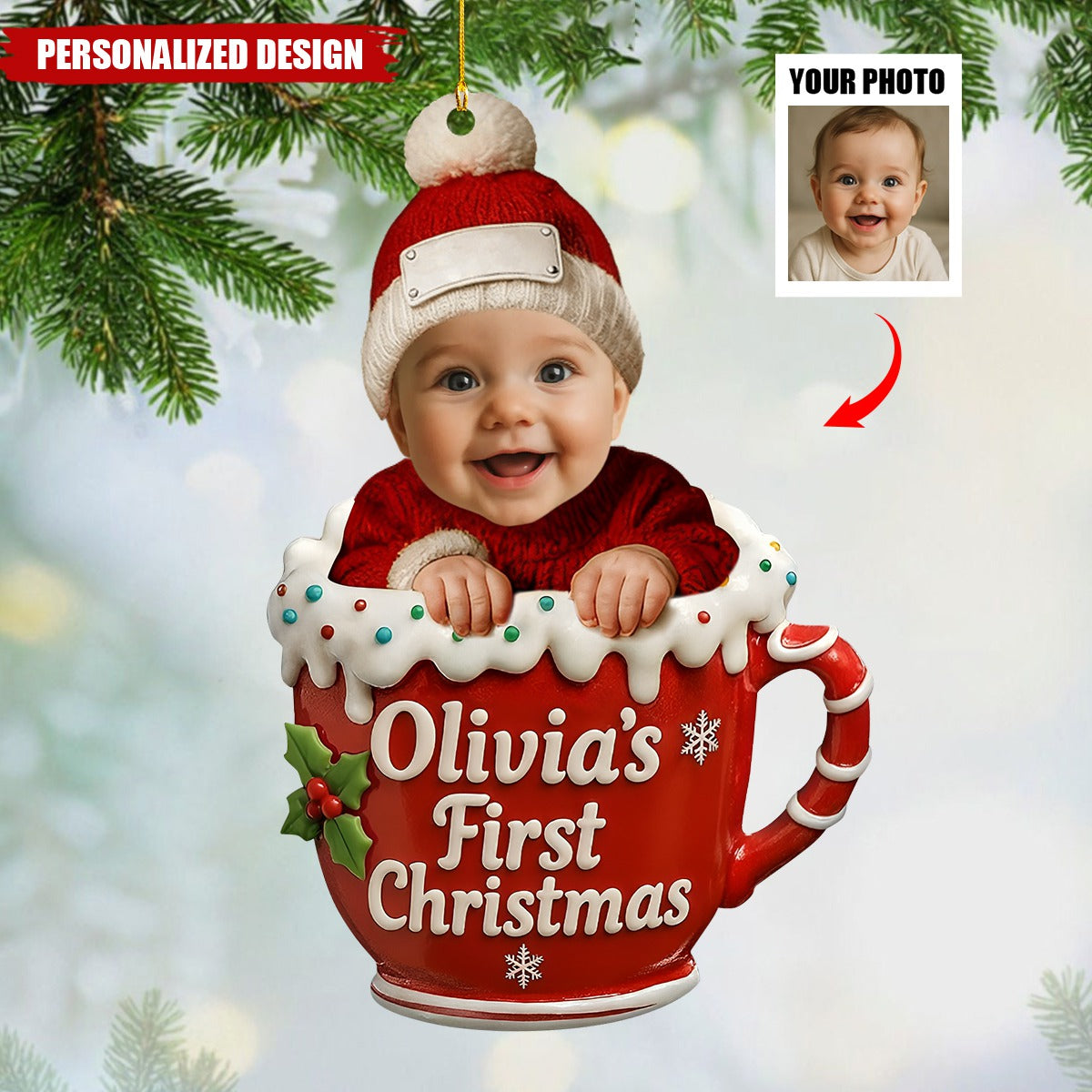 Baby’s First Christmas-Personalized Ornament-New Baby Holiday Keepsake Gift