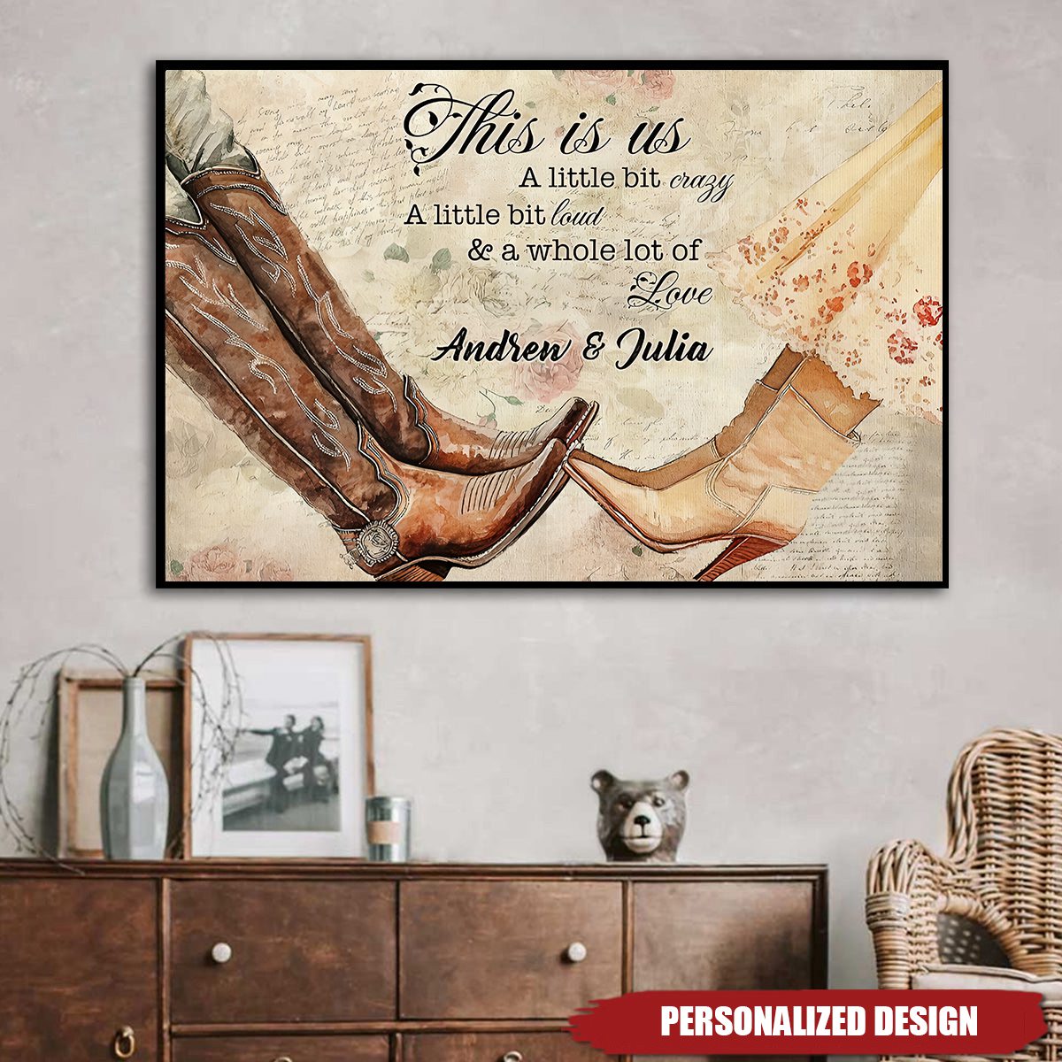 Valentine Cowboy And Cowgirl-Personalized Poster