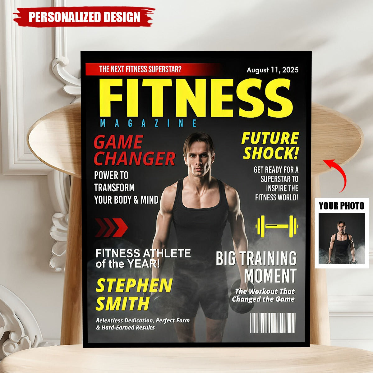 Custom Fitness Magazine Cover Poster, Gift For Fitness Lover