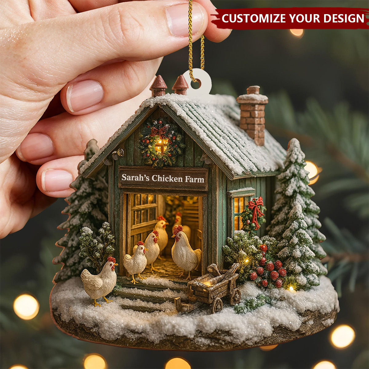Welcome to Our Cozy Farm, Celebrate the Holiday Season, Personalized Custom Ornament