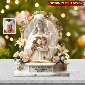 Safe In The Arms Of Jesus - Personalized Memorial Acrylic Plaque