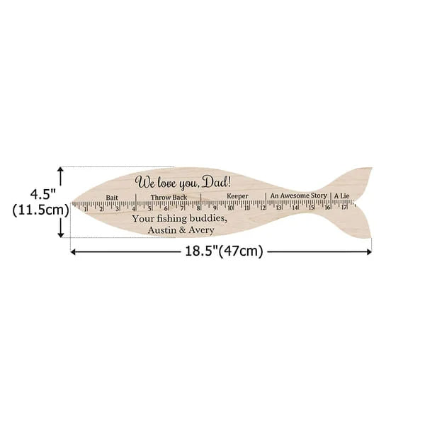 Personalized Wooden We Hooked the Best Papa Fish Style Ruler