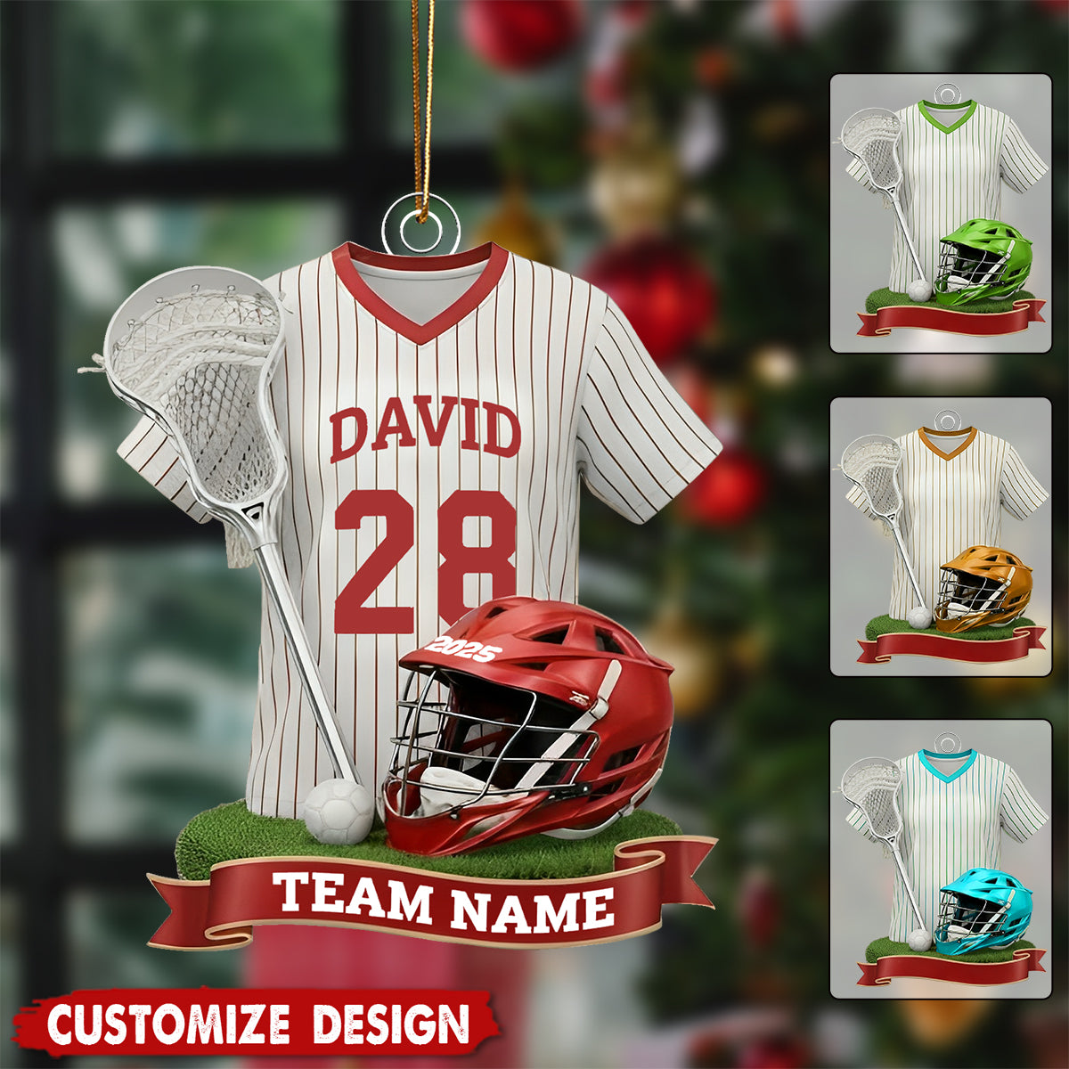 Personalized Lacrosse Ornament - Custom Jersey Player Name Team Gift 2025