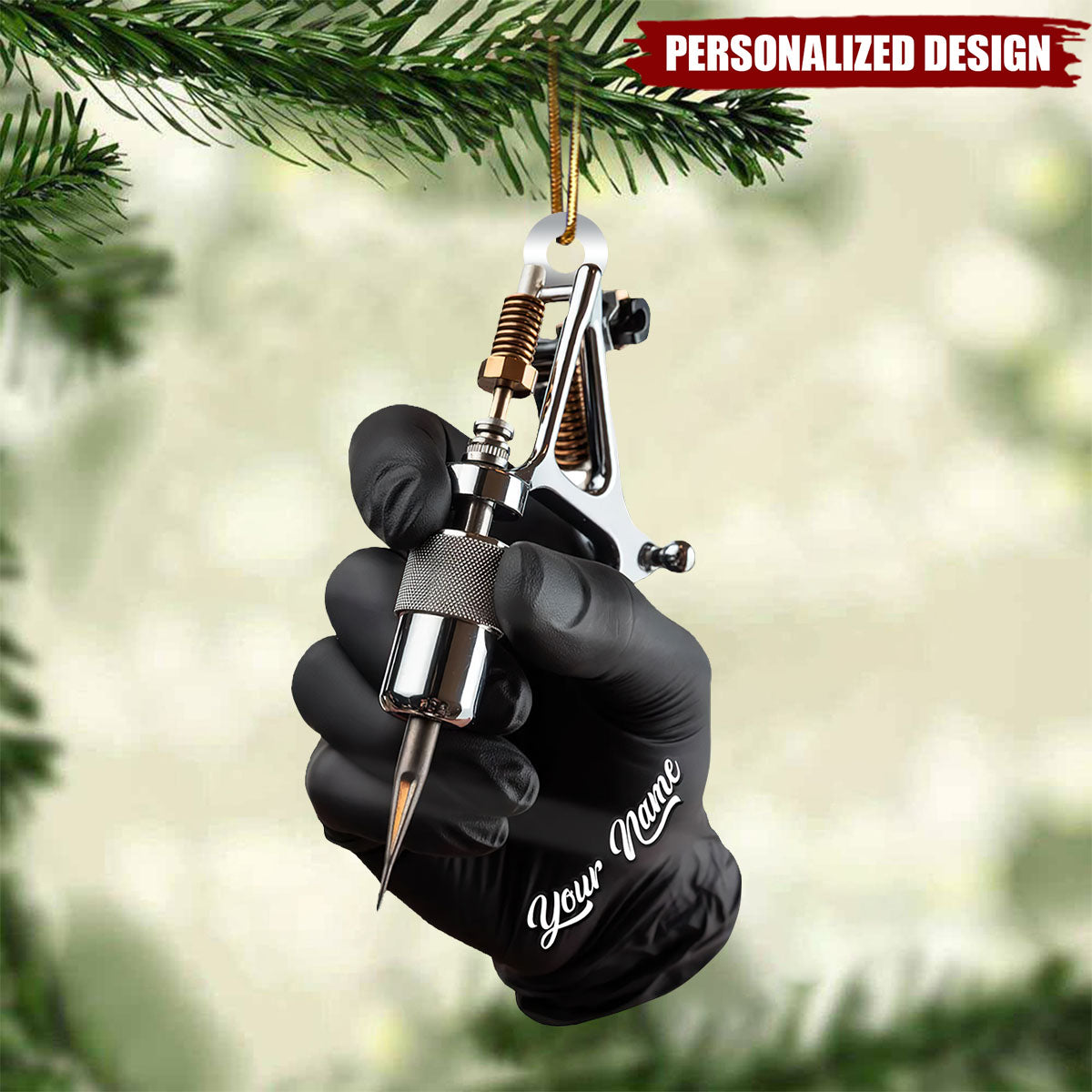 Personalized Tattoo Machine Christmas Ornament-Tattoo Artist Gift