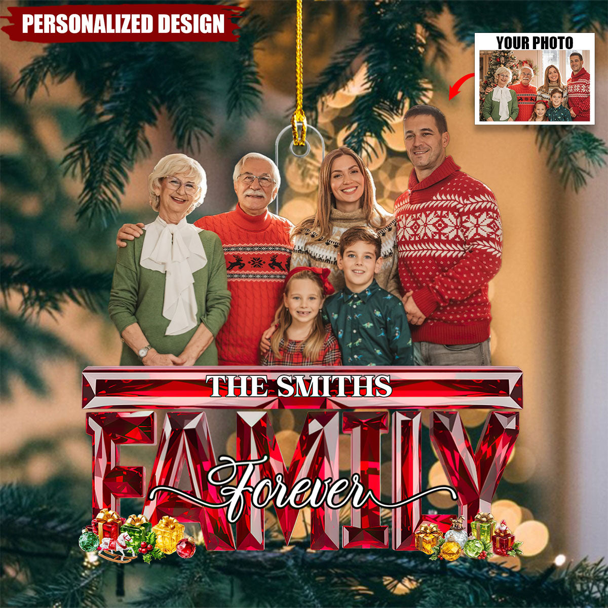 Personalized Photo Family Forever Ornament-Gift For Family Member