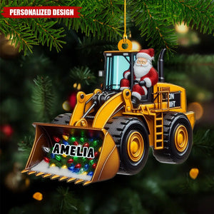 Personalized Santa on The Excavator Christmas Ornament, 2024 New Release Gifts For Kids