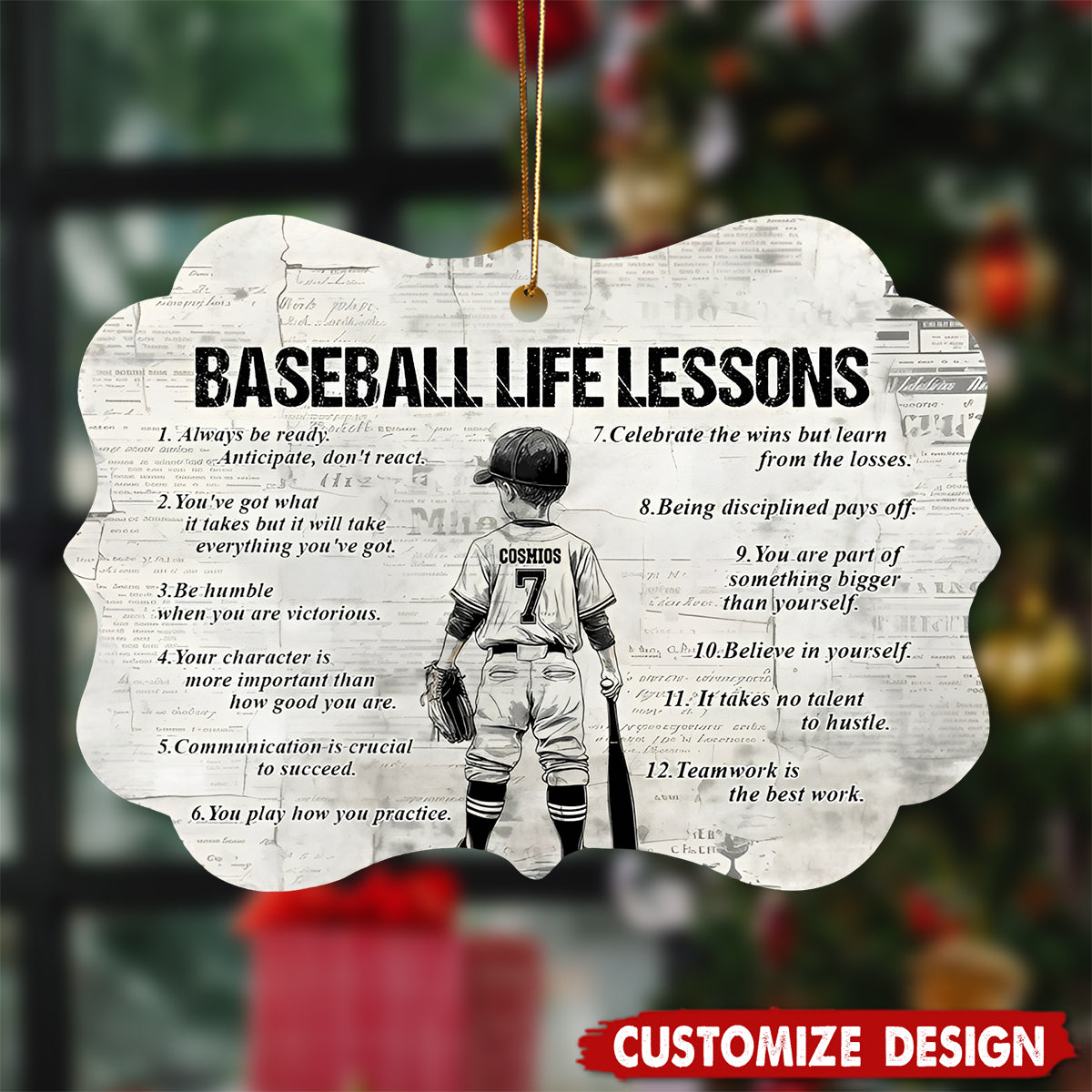 Personalized Baseball Kid Boy Ornament - Gift For Baseball Lovers