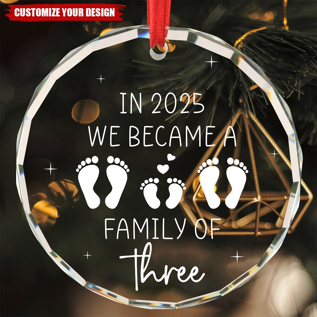 Newborn Baby Gifts for Couples in 2025 We Became a Family of Three Baby's First Christmas Ornament First Time Parents Mom Dad Gifts