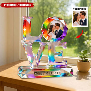 Personalized Stained Glass LOVE Couple Acrylic Plaque