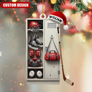 Personalized Hockey Closet Ornament, Flat 2D Ornament, Gift For Colleagues, Gift For Hockey Lover, Christmas Tree Hanging Decor