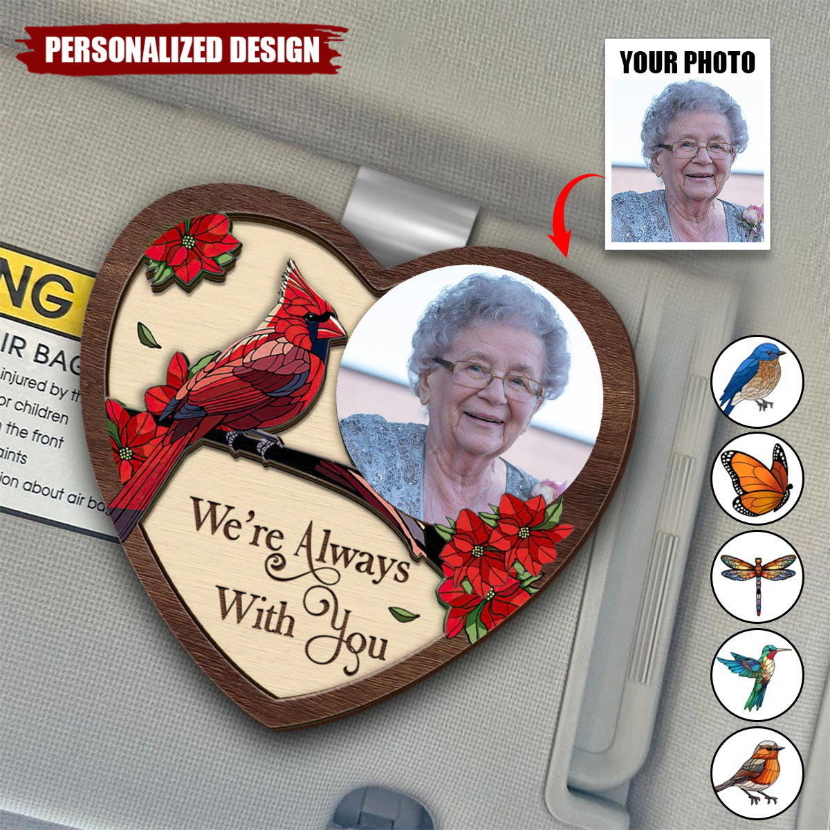 I'm Always With You-Personalized Shaped Car Visor Clip