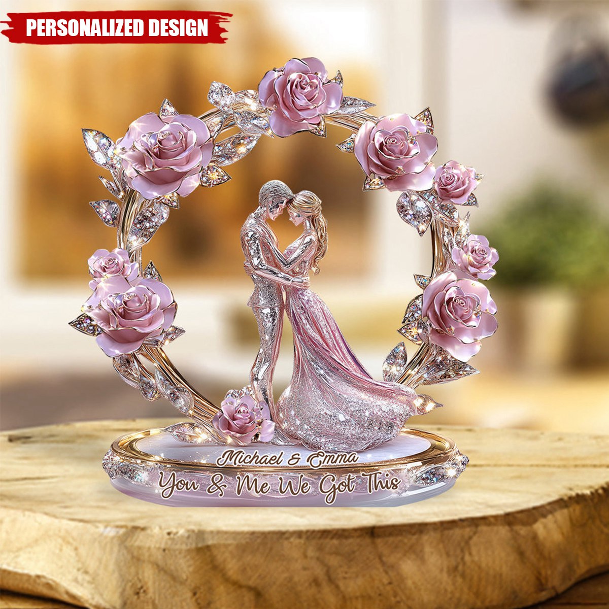 You & Me We Got This-Personalized Couple Shaped Acrylic Plaque