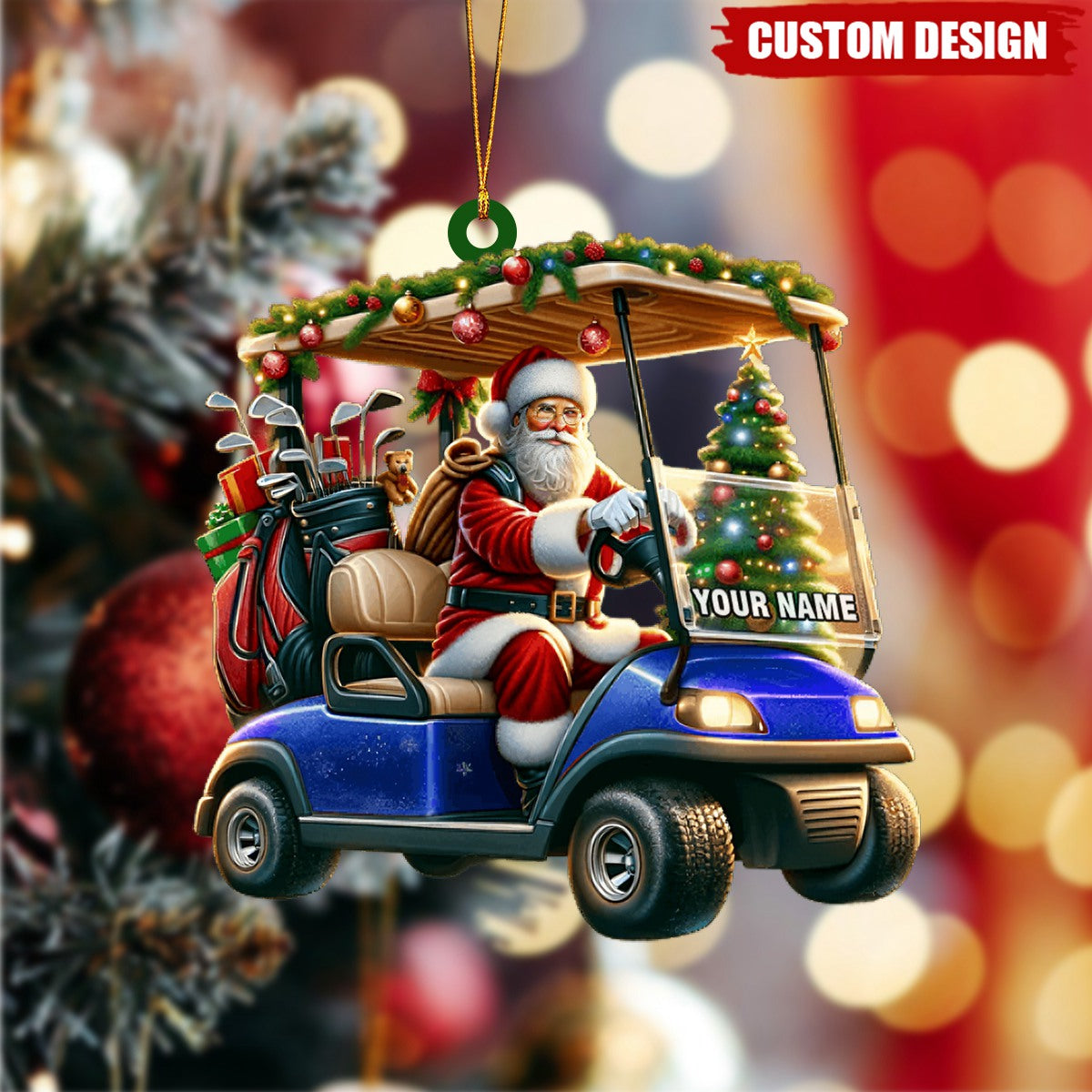 Santa Coming Home Decor Christmas Ornament, Personalized Ornament