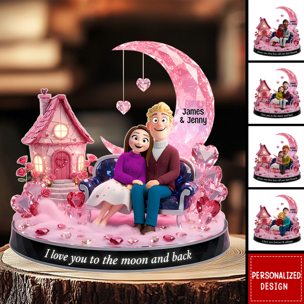 Romantic Couple Acrylic Light Box - Personalized Gifts For Couple