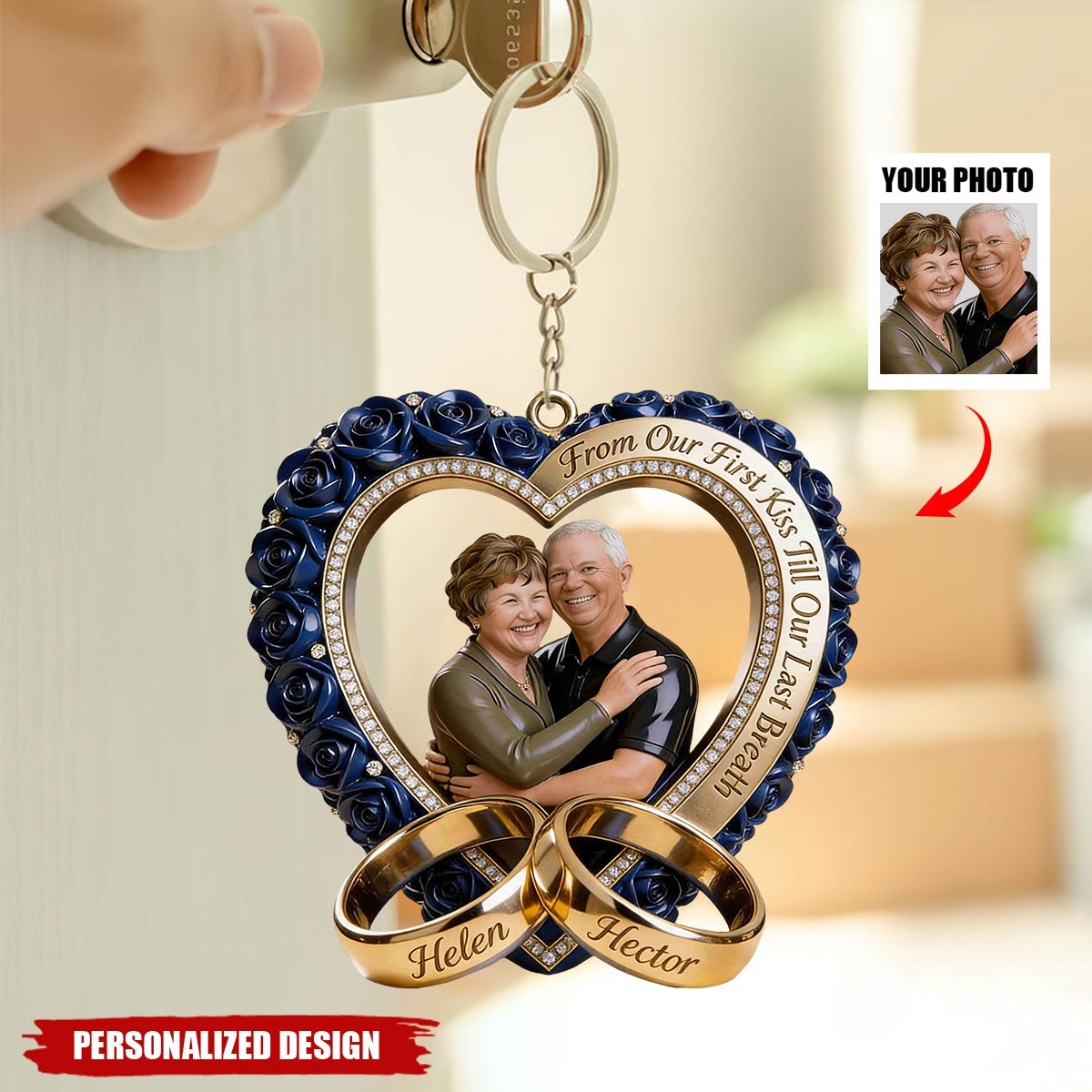 Personalized Upload Image Keychain-Gift For Couple/Family