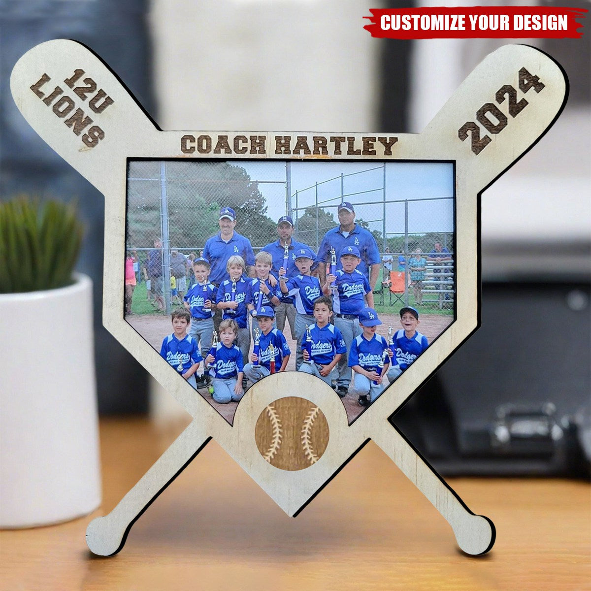 Personalized Photo Plaque for Baseball Lovers, Season End Gift for Baseball or Softball Coach