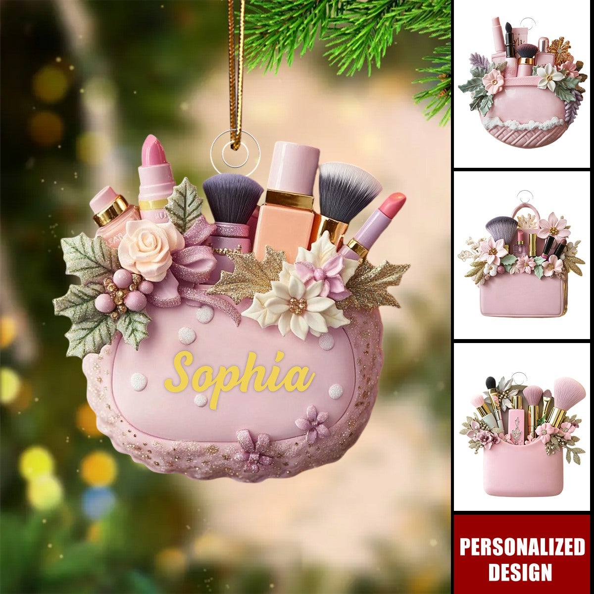 Personalized Makeup Christmas Ornament-Gift For Makeup Lovers