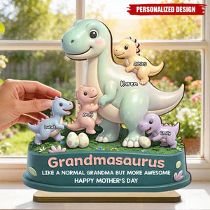 Personalized Mamasaurus More Awesome Wooden Plaque-Sentimental Mother's Day Gift for Mom, Wife