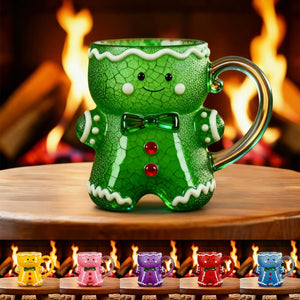 Gingerbread Man Colored Glass Cup