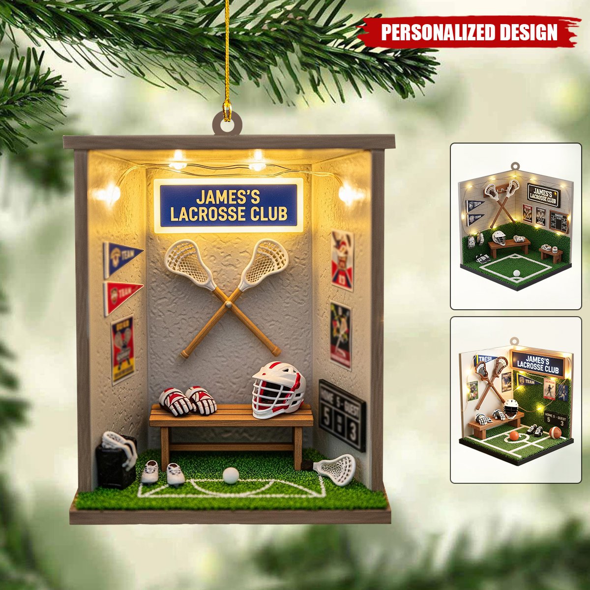 Personalized Lacrosse Christmas Ornament-Gift for Lacrosse Player