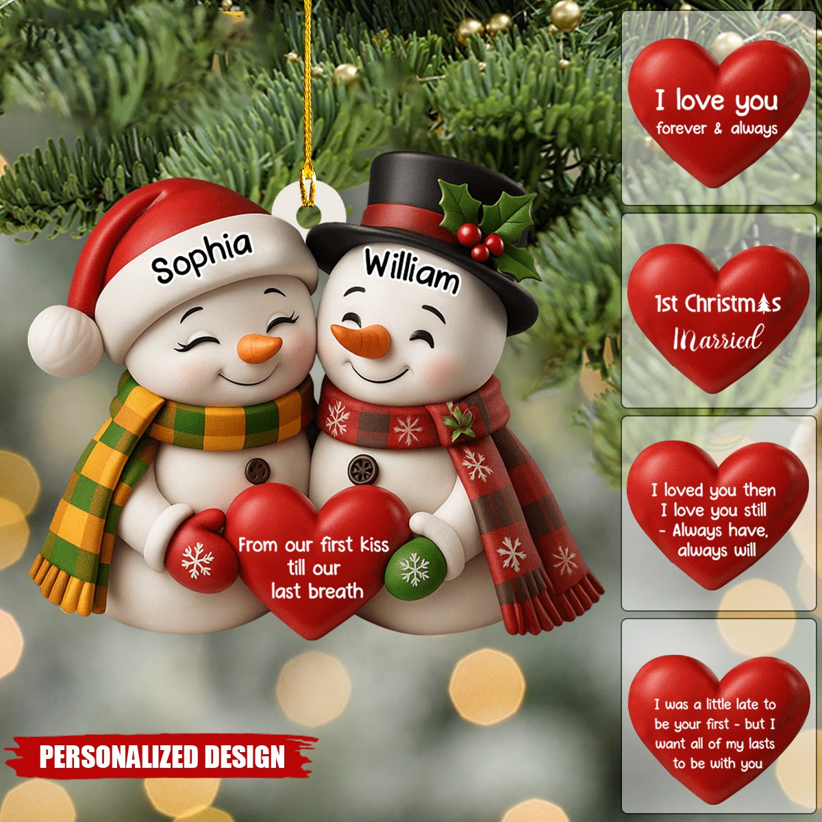 Our Christmas Together-Personalized Snowmen Ornament