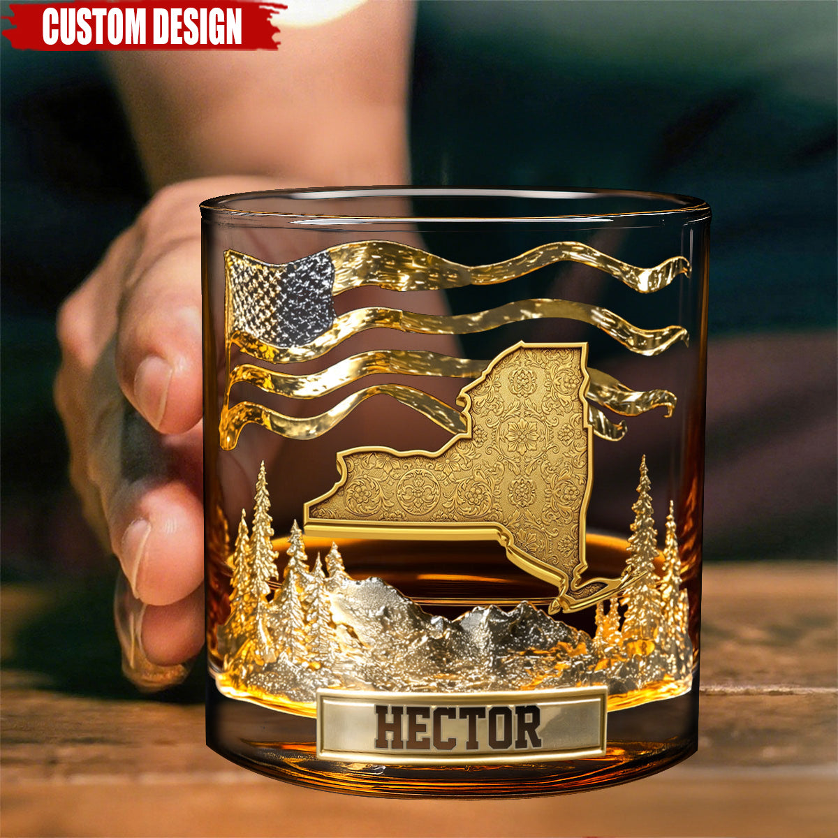 The State Pride - Personalized Luxury Whiskey Glass