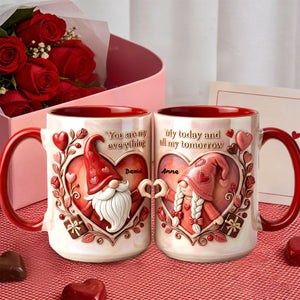 Heart Gesture Couple Coffee Accent Mug- Personalized Gifts For Valentine Couple