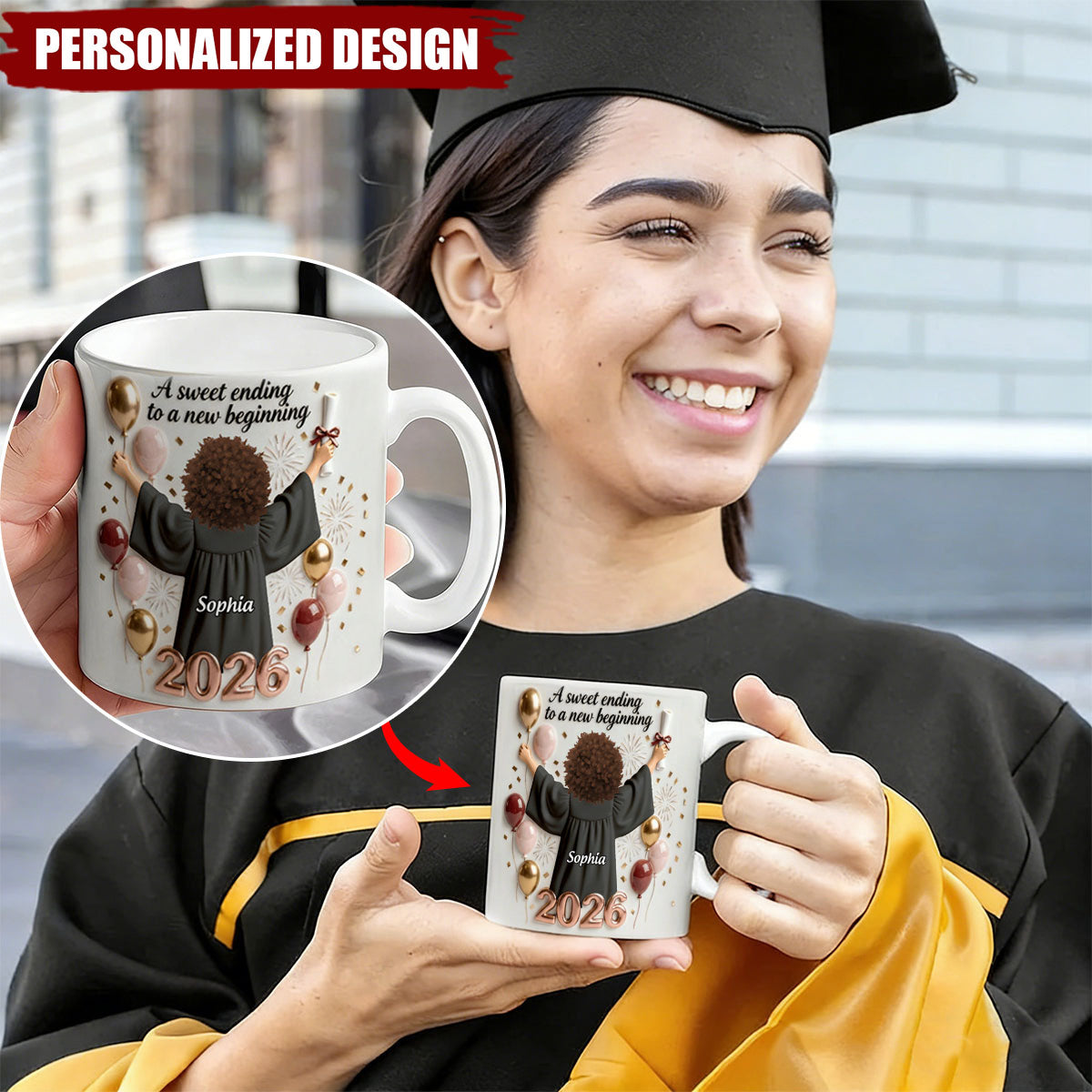 A Sweet Ending to a New Beginning-Personalized Graduation Mug