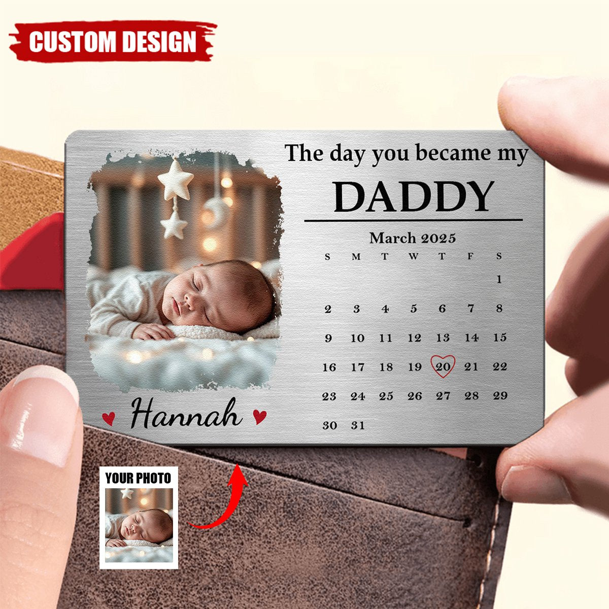 The Day You Became - Personalized Photo Wallet Card