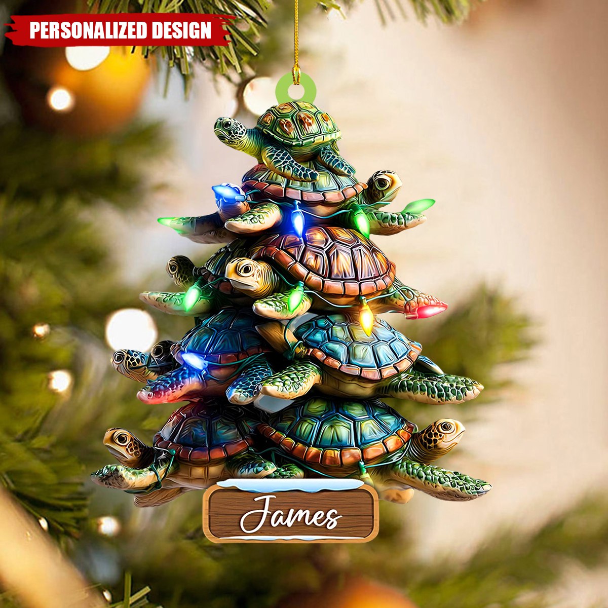 Personalized Sea Turtle Christmas Tree Ornament-Christmas Gift For Turtle Lover