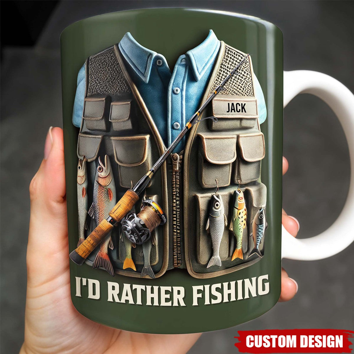 I'd Rather Be Fishing - Personalized Mug, Gift For Fishing Enthusiasts