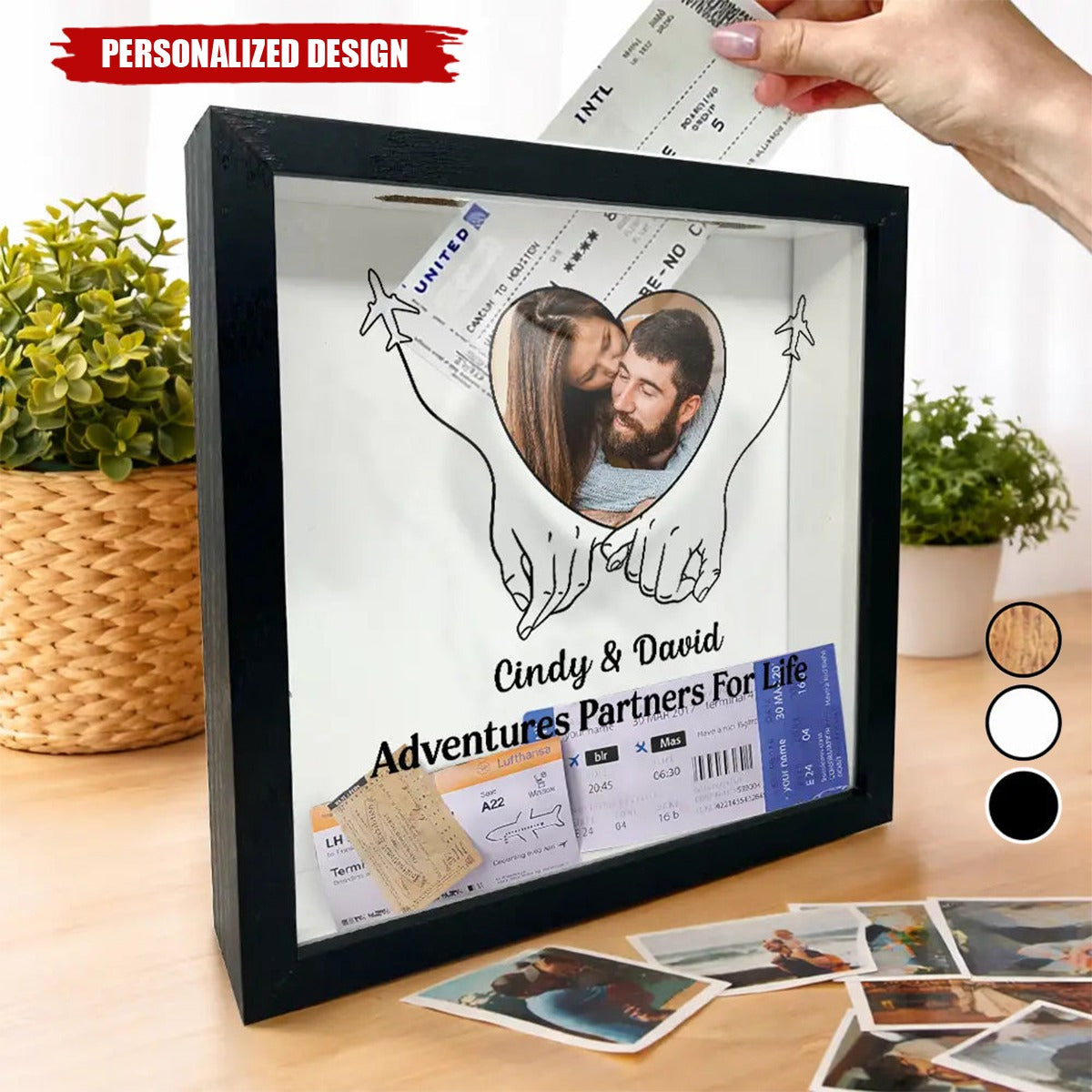 Custom Photo Couple Travel Lovers Best Memories With You-Personalized Ticket Memory Box