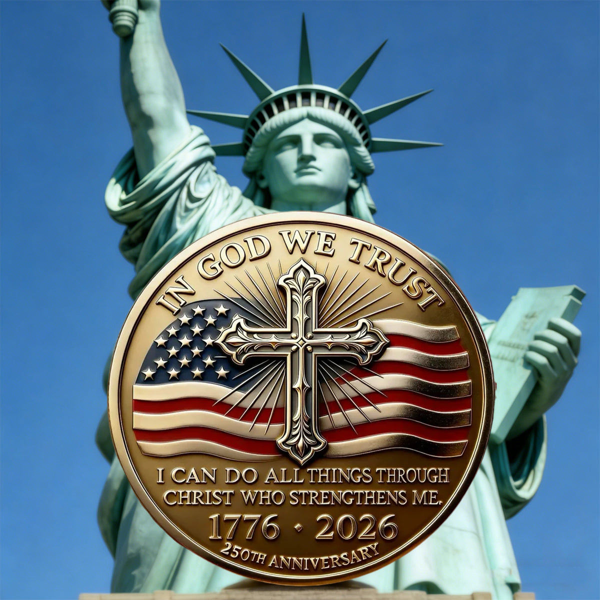 “In God We Trust” US 250th Anniversary Christian Commemorative Coin