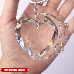 Sparkling Hearts-Personalized Family Transparent Keychain