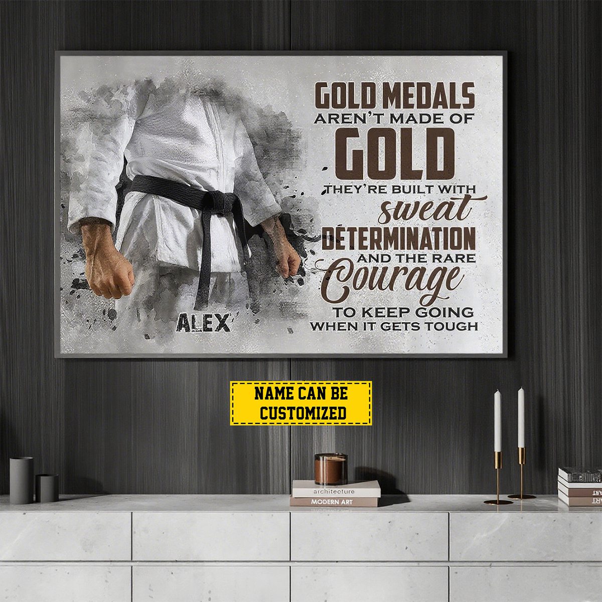 Personalized Jiu Jitsu Man Canvas Painting, Gold Medals Aren't Made Of Gold Wall Art Decor, Poster Gift For Jiu Jitsu Lovers