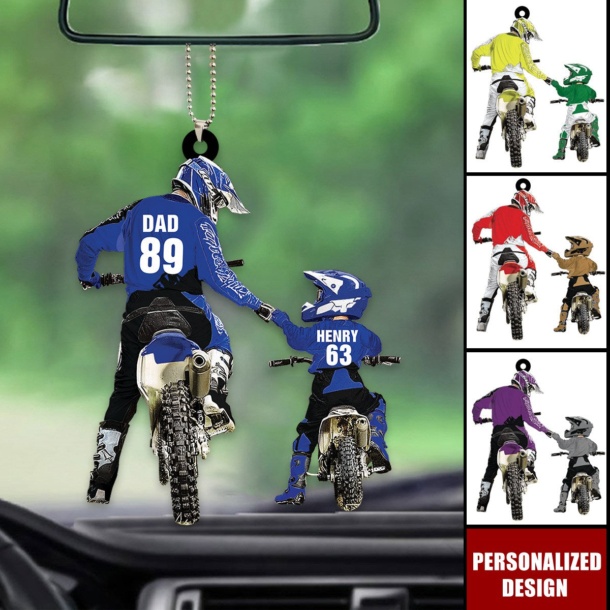 Personalized Motocross Racer Ornament-Dad And Kid Motocross Lovers Gift