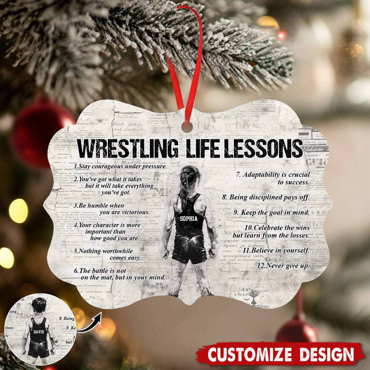 Personalized Wrestling Kid Boy Ornament - Gift For Wrestling Lovers