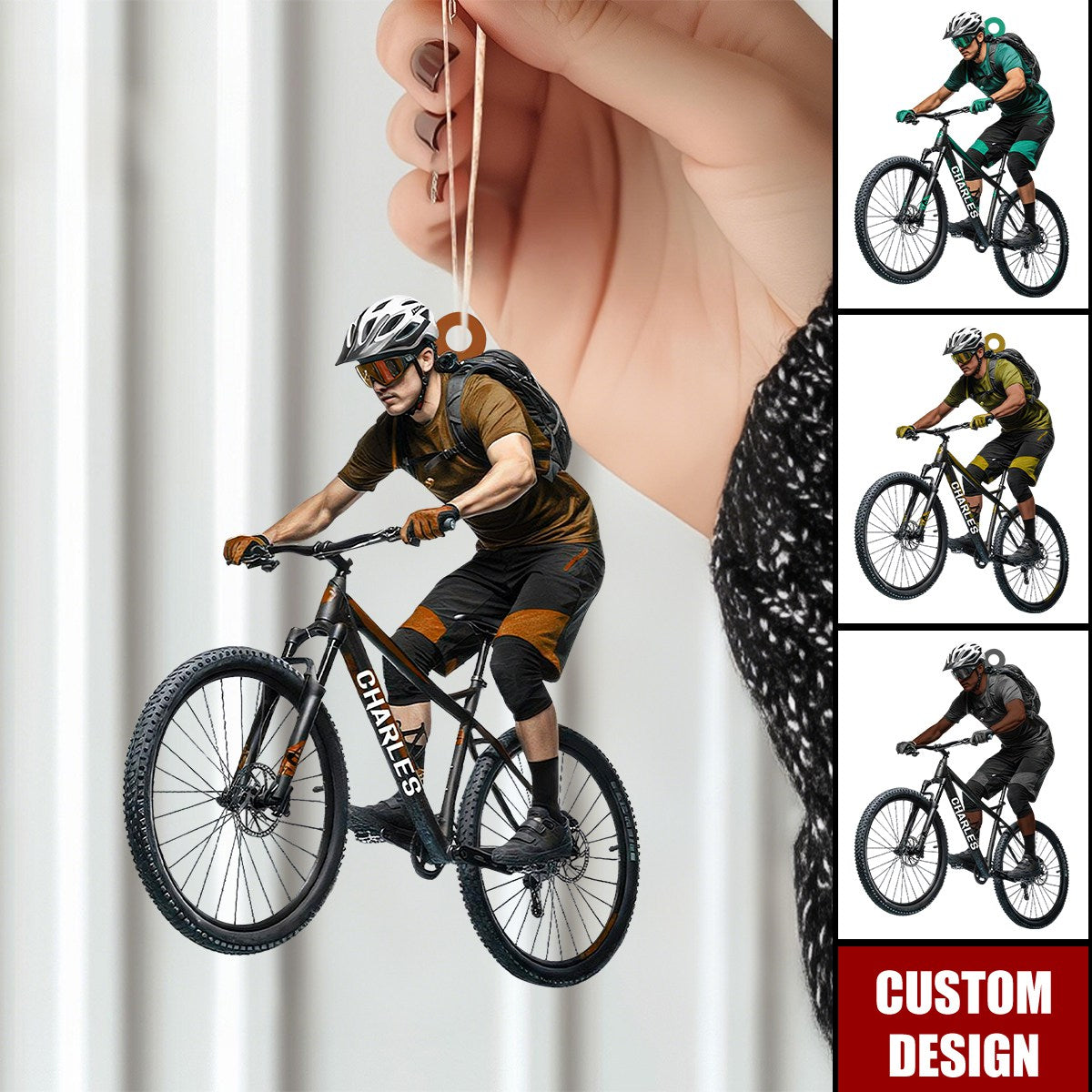Personalized Mountain Bike Lover Christmas Ornament